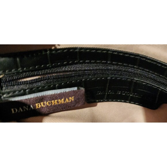 DANA BUCHMAN Black w/Silver Shimmer CROSSBODY Bag Purse Adjustable Strap EUC - Picture 9 of 12